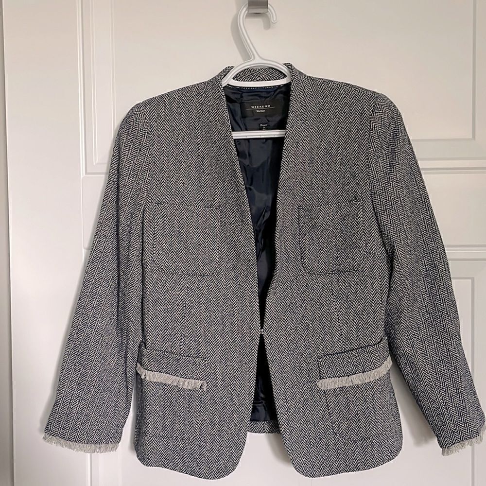 Max Mara Weekend Navy Tweed Jacket
